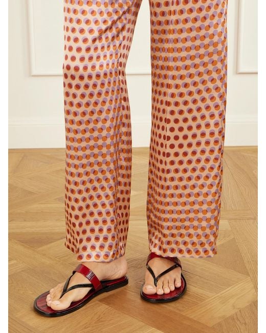 Dries Van Noten Red Eel-Effect Leather Sandals