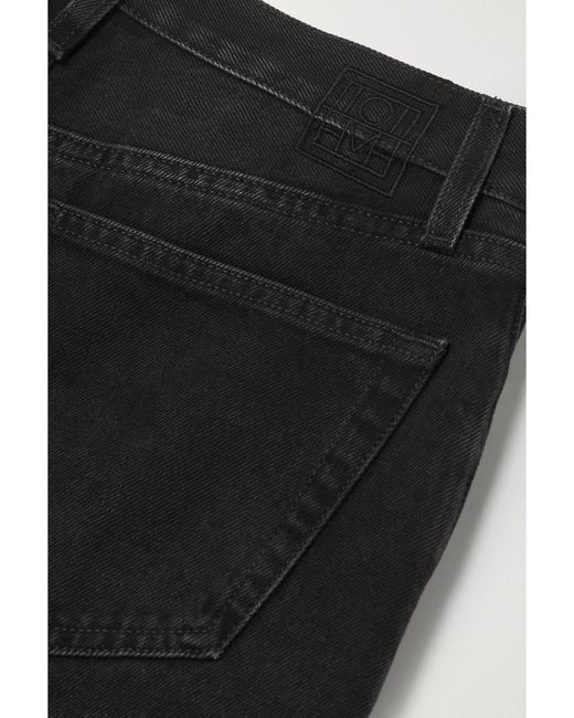 Totême Black Net Sustain Twisted Seam High-Rise Straight-Leg Organic Jeans
