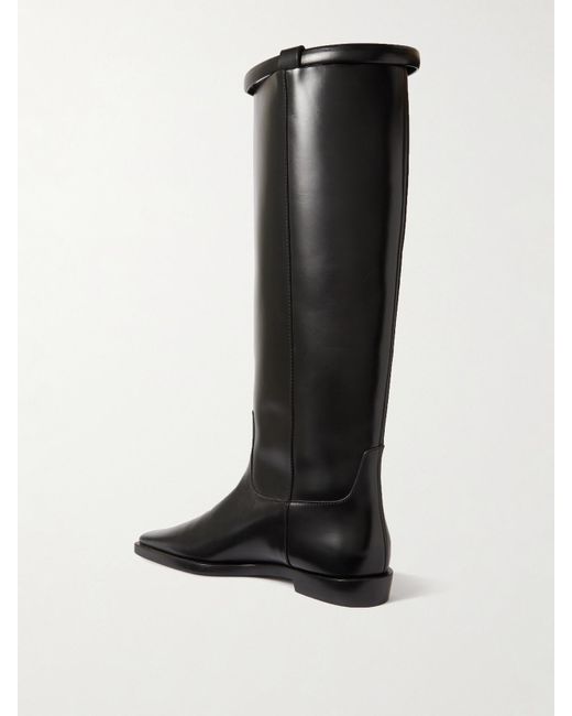 Totême Black Net Sustain The Riding Leather Knee Boots