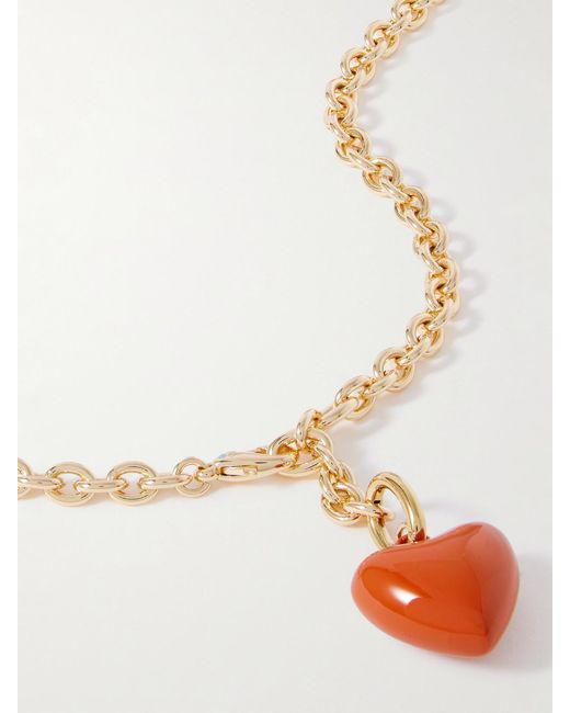 Roxanne Assoulin White The Mini Puffy Heart-Tone Necklace