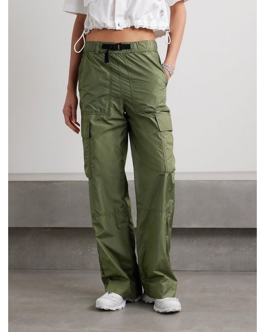 Moncler Green Belted Ripstop Cargo Pants