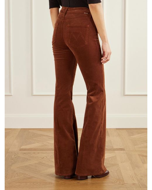 Mother Brown The Doozy Cotton-Blend Corduroy Flared Pants