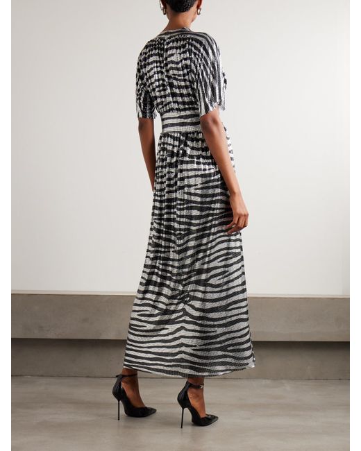 Rabanne White Zebra-Print Chainmail Midi Dress