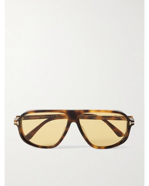 Tom Ford Guillaume Tortoise Shell Aviator Sunglasses with Brown Gradient Lenses Tom Ford Guillaume Aviator-Style Sunglasses - Tortoiseshell  main image 2