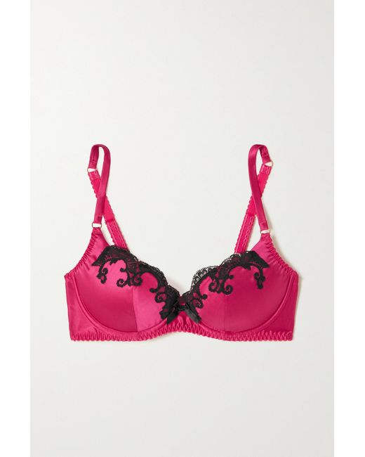 Agent Provocateur Molly Leavers Lace-trimmed Stretch-silk Satin ...