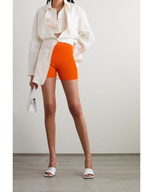 Jacquemus Orange Arancia Ribbed-Knit Shorts