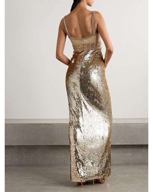 jenny packham gold dress Jenny Packham Women's Manon Sequin-Embellished Dress - Gold - Size 18 UK/14 US