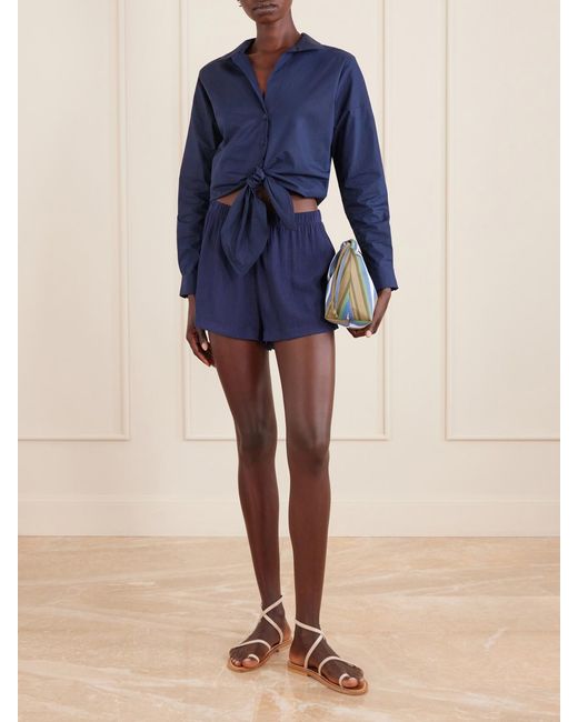 Away That Day Blue Maldives Gauze Shorts