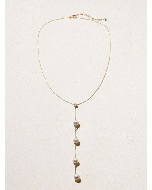Collier En Or 14 Carats (585/1000) Diamant Et Perles Drizzle Mateo en coloris Natural