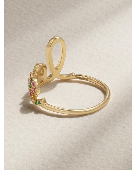 Sydney Evan Metallic Large Love 14-Karat Multi-Stone Ring