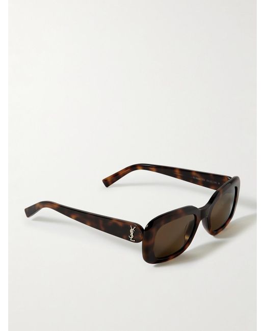 Saint Laurent Black Square-Frame Acetate Sunglasses