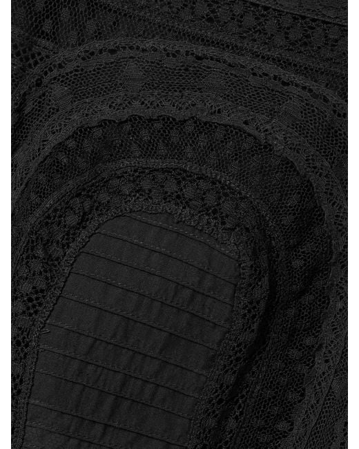 Sea Black Franca Bluse Aus Voile Aus Einer Baumwollmischung Mit Spitzeneinsätzen