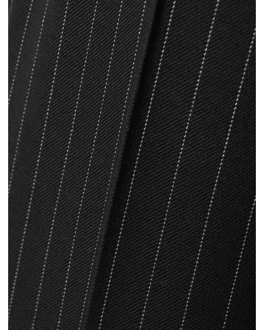 Wardrobe NYC Black Pinstriped Wool-Twill Straight-Leg Pants