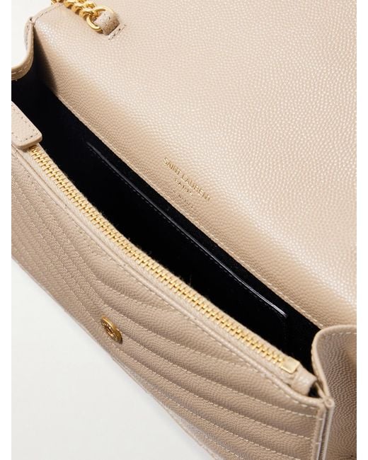 Saint Laurent Natural Cassandre Matelassé Textured-Leather Shoulder Bag