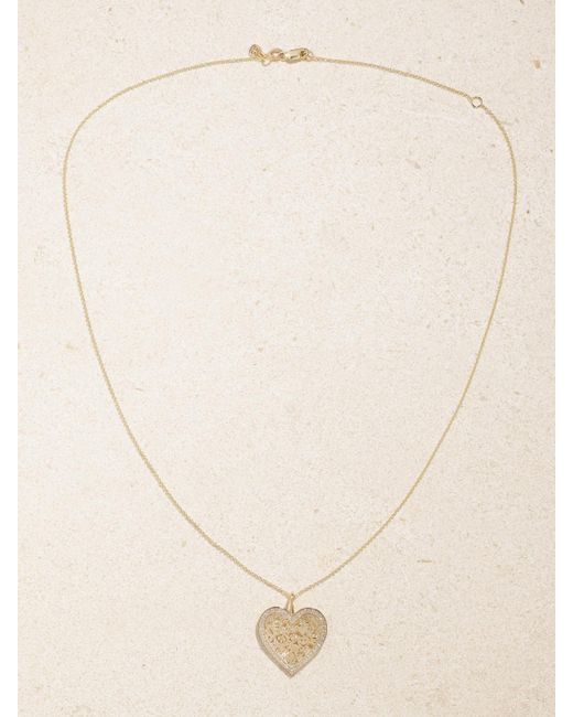 Sydney Evan Natural Icon Wallpaper Heart 14-Karat Diamond Necklace