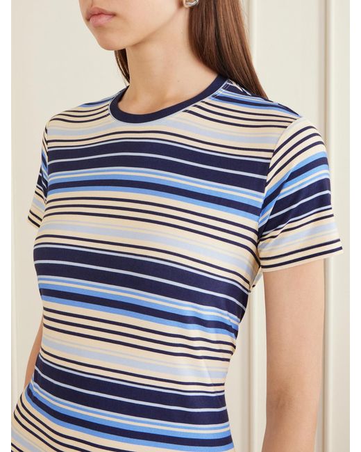Proenza Schouler Blue Noelle Striped Jersey Maxi Dress