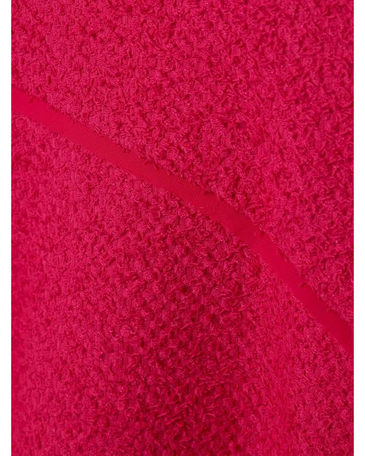 Ulla Johnson Pink Florence Midikleid Aus Tweed Aus Einer Baumwollmischung Mit Chiffonbesätzen