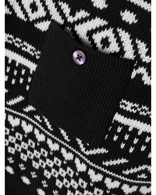 Alix Of Bohemia Black Liza Fair Isle Cotton Polo Sweater