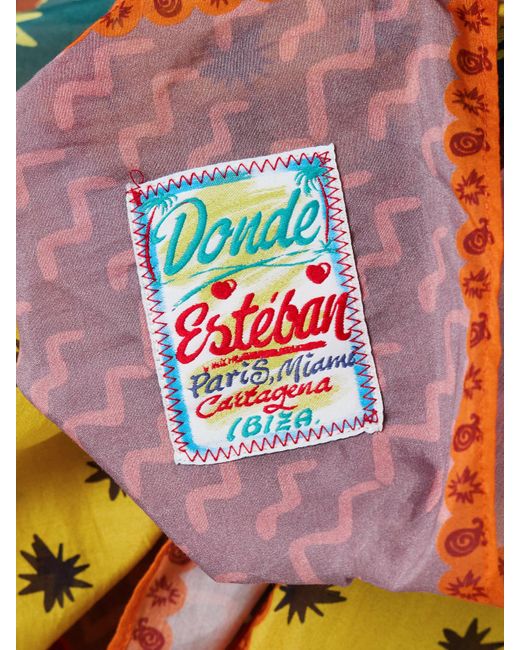 Donde Esteban Pink Estrellitas Pareo Aus Einer Bedrucktem Baumwoll-Seidenmischung