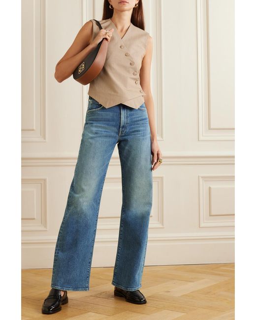 Mother + Net Sustain The Lasso Sneak High-rise Wide-leg Jeans In Blue ...