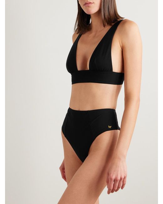 Kiki de Montparnasse Black Echauffe Bikini-Oberteil Mit Verzierung
