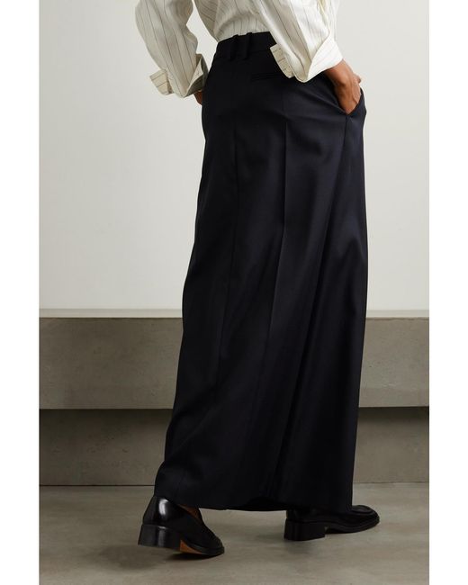 Stella McCartney Blue Net Sustain Pleated Recycled-Twill Maxi Skirt