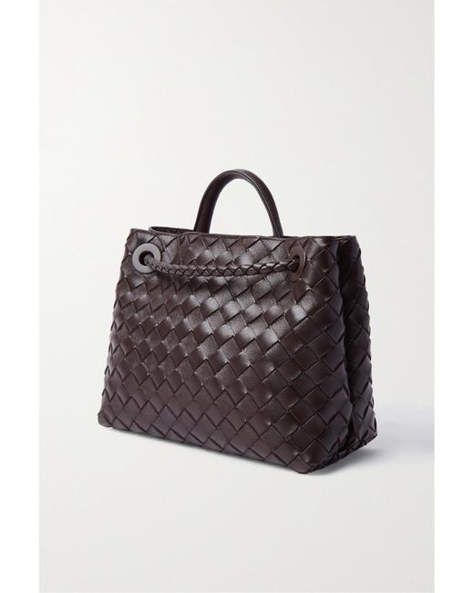 Bottega Veneta Brown Andiamo Small Intrecciato Leather Tote