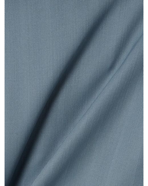 Stella McCartney Blue Schlaghose Aus Einer Wollmischung Mit Nadelstreifen