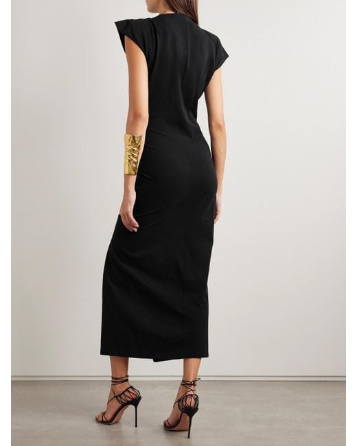 Robe Longue Asymétrique En Jersey De Coton À Fronces Nadela Isabel Marant en coloris Black