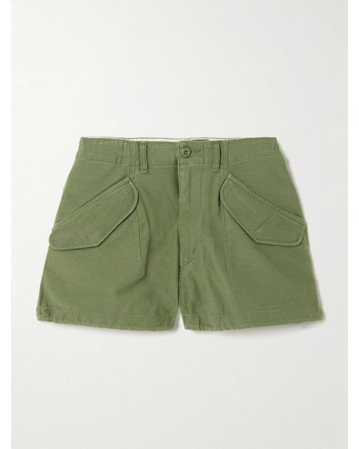 R13 Green Marianne Cotton Shorts