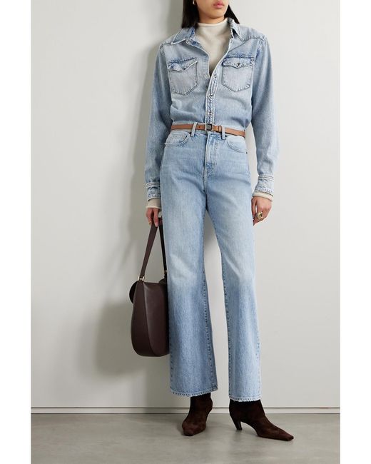 Veronica Beard Blue Crosbie Hoch Sitzende Jeans Mit Weitem Bein