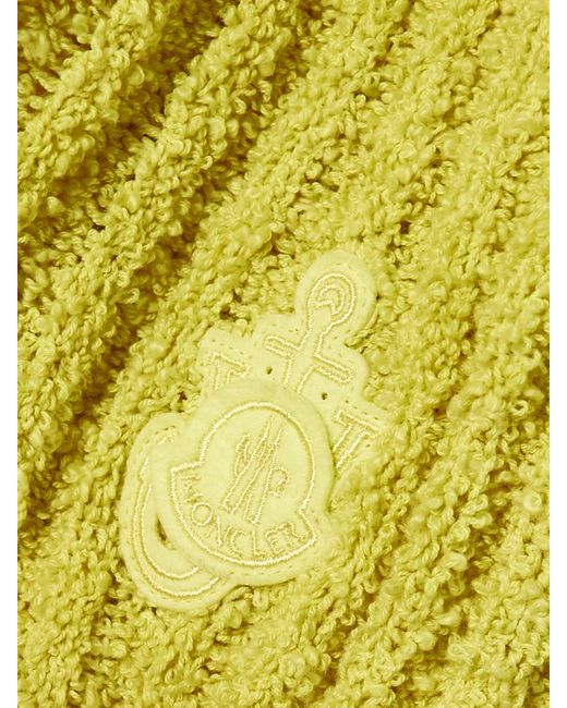 Moncler Genius Yellow Jw Anderson Appliquéd Ribbed Cotton-Blend Bouclé Sweater