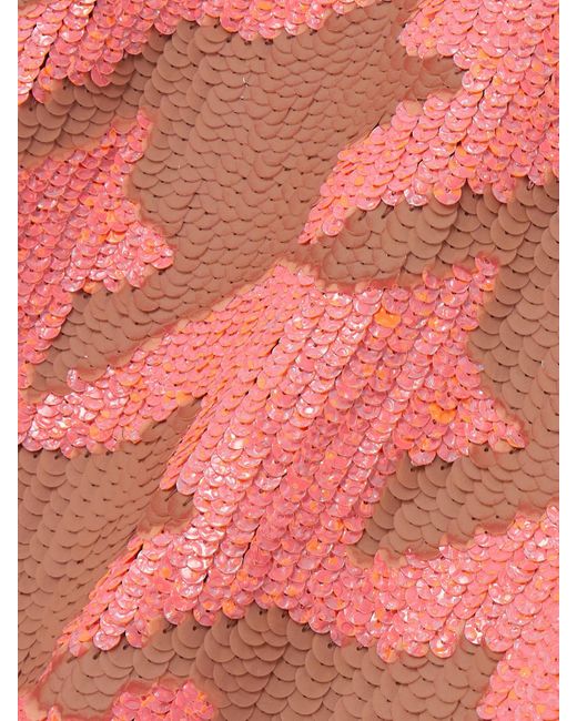 Dries Van Noten Brown Sequin-Embellished Houndstooth Crepe De Chine Midi Dress