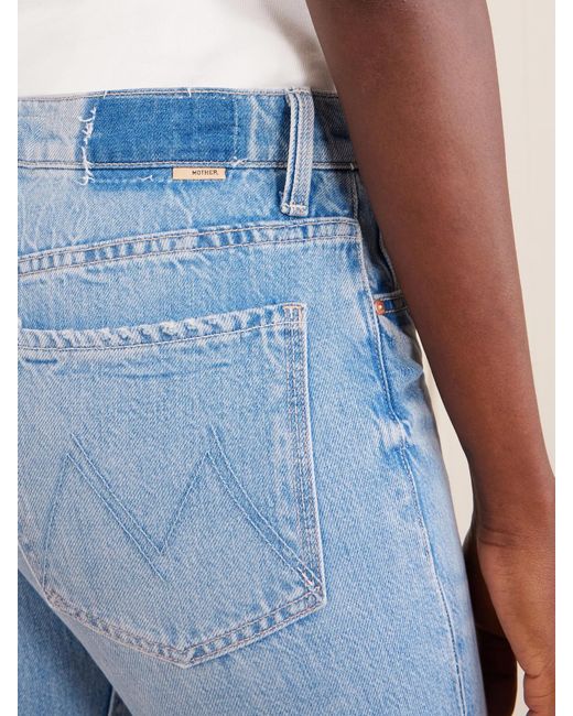 Mother Blue The Tomcat Skimp High-Rise Straight-Leg Jeans