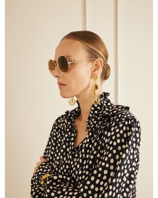 Chloé Metallic Iconic Round-Frame-Tone Sunglasses