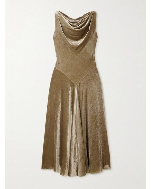 Altuzarra Natural Drina Stretch-Velvet Midi Dress