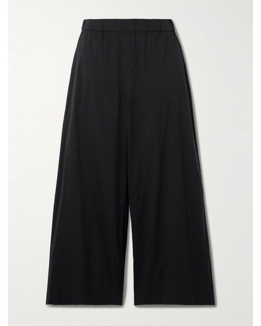 Max Mara Black Rio Hose Mit Weitem Bein Aus Popeline Aus Einer Baumwollmischung