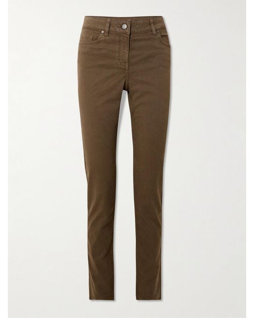James Purdey & Sons Natural Stretch-Cotton, Tencel And Silk-Blend Twill Skinny-Leg Pants