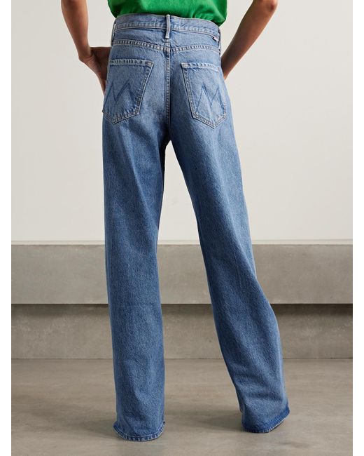 Mother Blue Snacks! The Lemon Twist Mid-Rise Wide-Leg Jeans