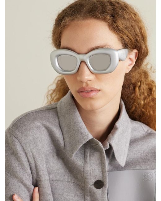 Loewe White Inflated Oversized D-Frame Acetate Sunglasses