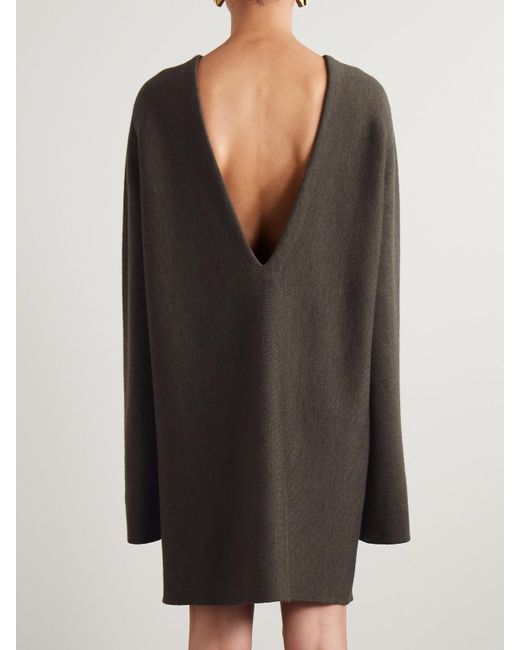 Khaite Black Elle Wool-Blend Mini Dress
