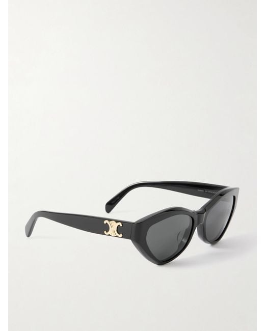 Céline Gray Triomphe Cat-Eye Acetate Sunglasses