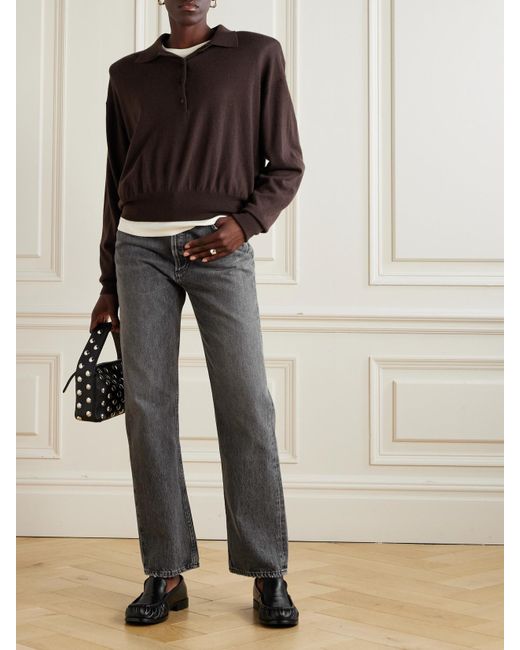 Agolde Gray '90S Pinch Waist High-Rise Straight-Leg Organic Jeans