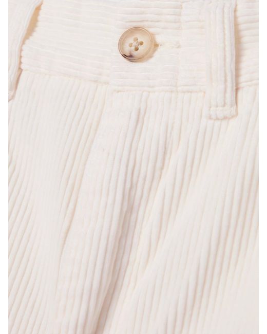 Polo Ralph Lauren White Cropped Cotton-Corduroy Wide-Leg Pants