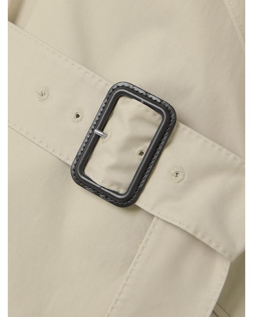 Max Mara Natural Delfino Double-Breasted Belted Cotton-Blend Twill Trench Coat