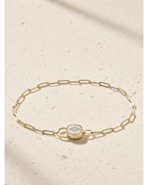 Pascale Monvoisin Natural Ginger 9-Karat, Resin And Diamond Bracelet