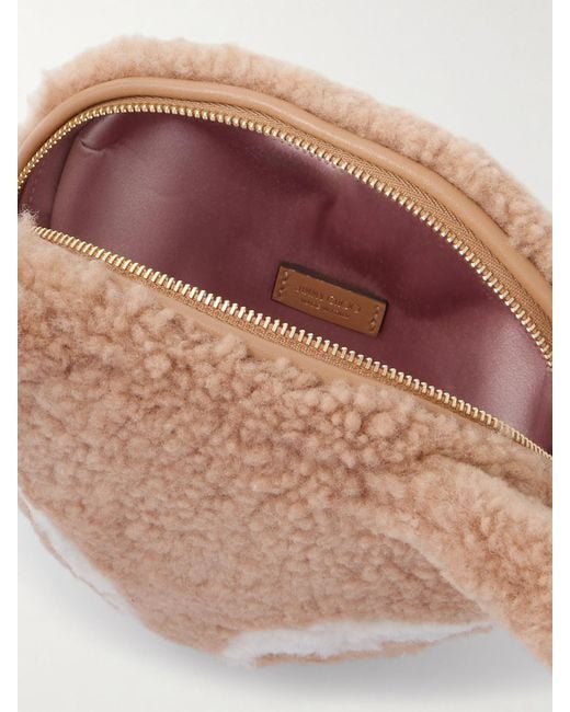 Jimmy Choo White Fox Leather-Trimmed Shearling Shoulder Bag