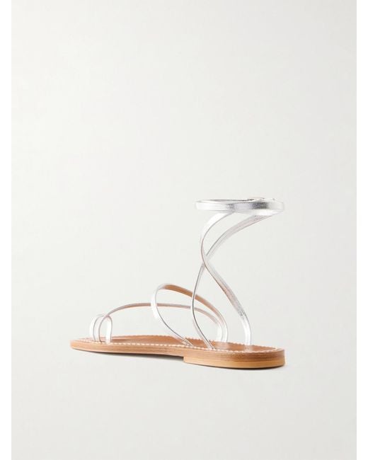 K. Jacques Widow Metallic Leather Thong Sandals