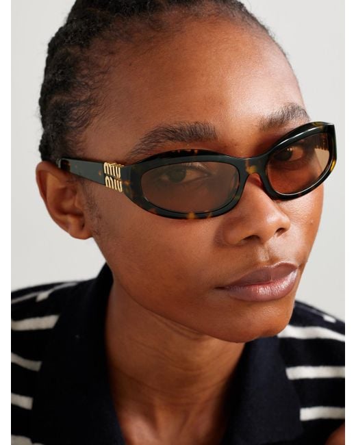 Miu Miu Natural Glimpse D-Frame Acetate Sunglasses