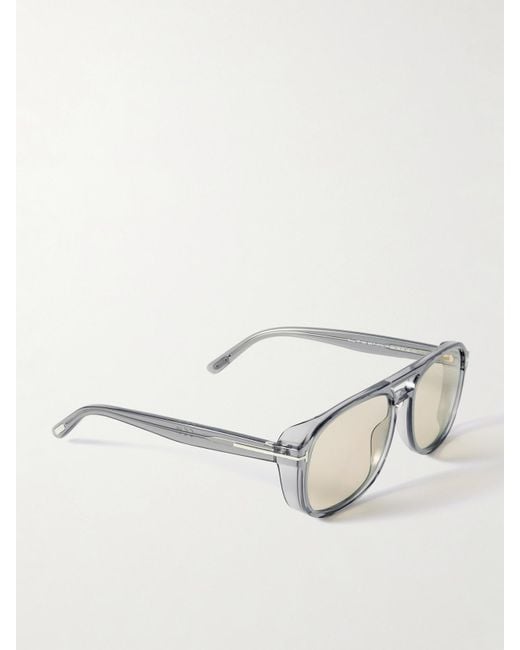 Tom Ford Natural Rosco Aviator-Style Acetate Sunglasses
